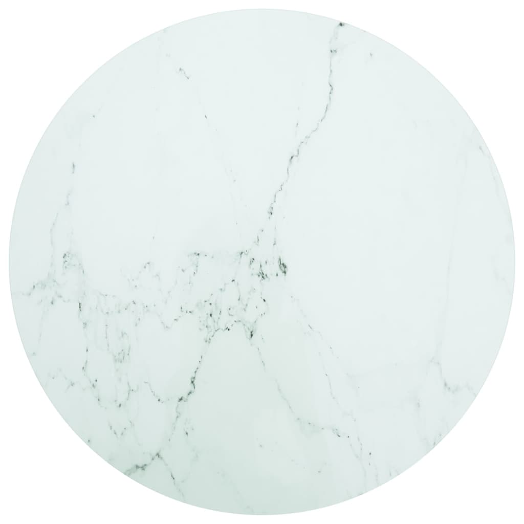 Tampo mesa ø80x1 cm vidro temperado design mármore branco
