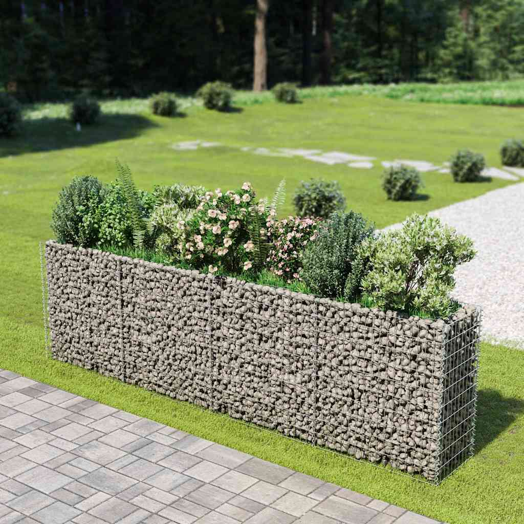 Canteiro elevado/cesto gabião 360x50x100 cm aço galvanizado