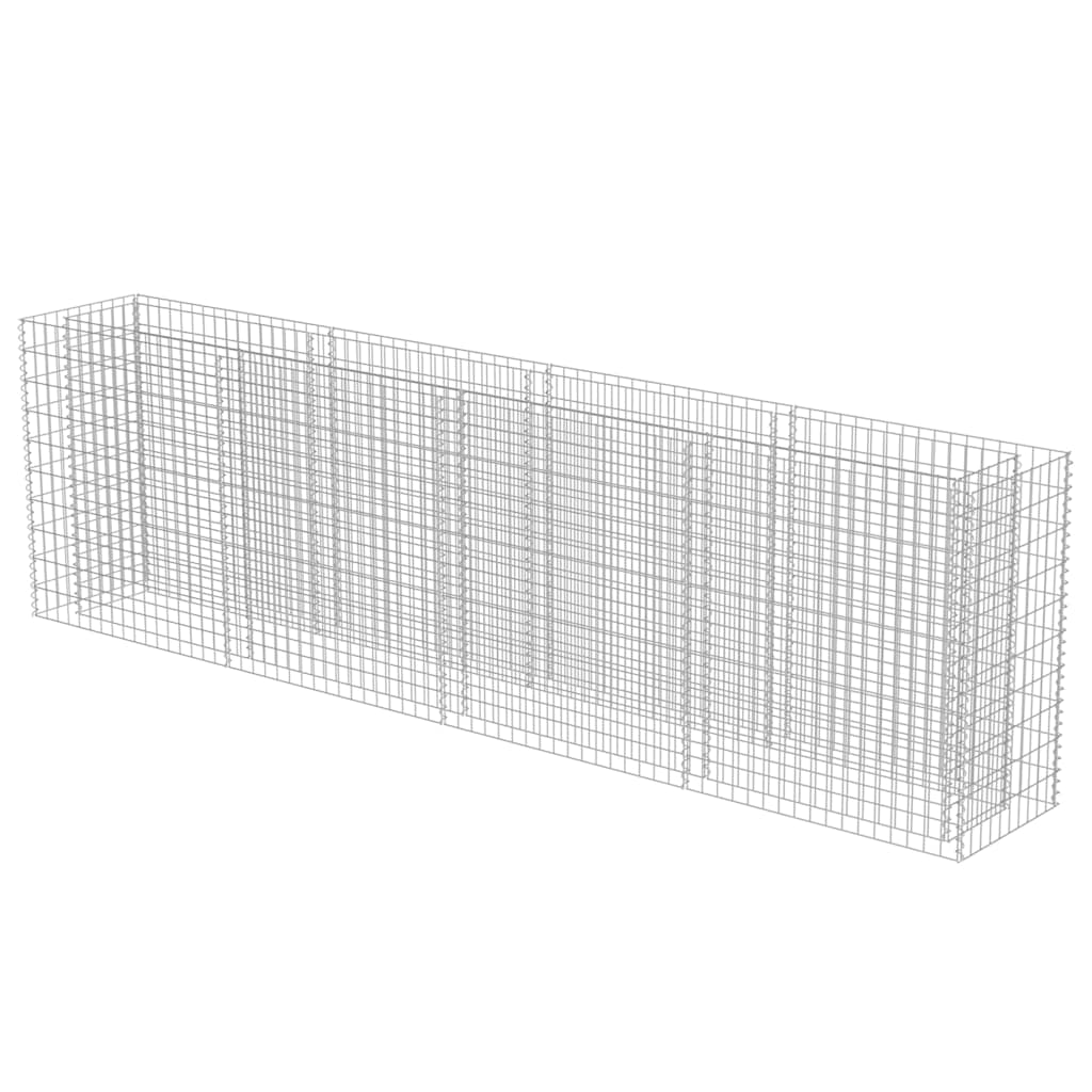 Canteiro elevado/cesto gabião 360x50x100 cm aço galvanizado