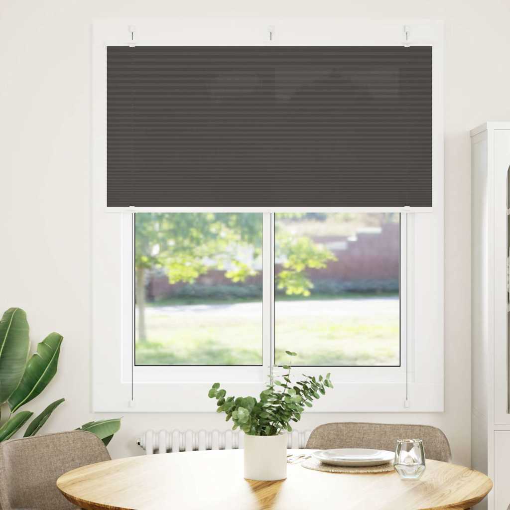 Preto plissada cega 120x100 cm largura tecido 119,4cm poliéster