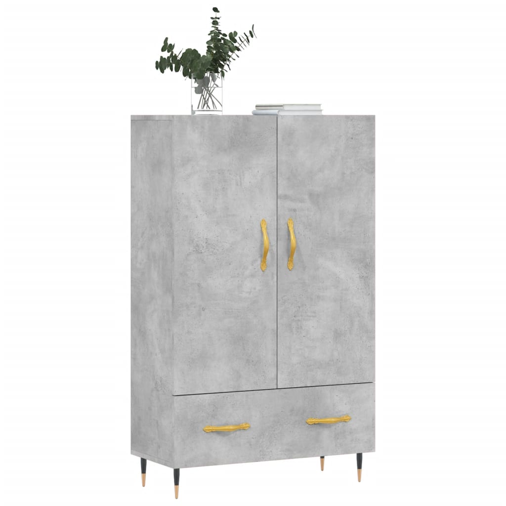 Aparador alto 69,5x31x115 cm derivados de madeira cinza-cimento
