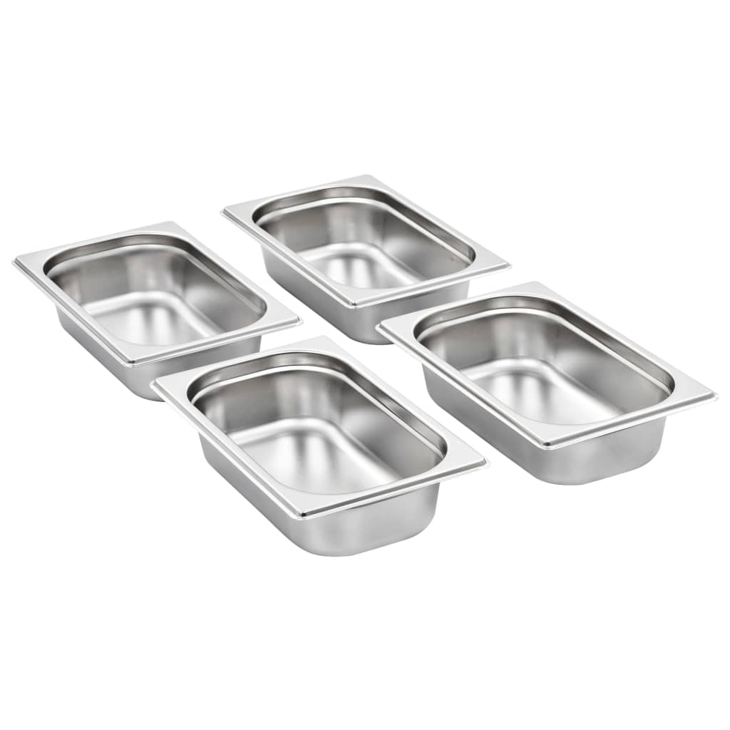 Recipientes gastronorm 8 pcs gn 1/4 65 mm aço inoxidável