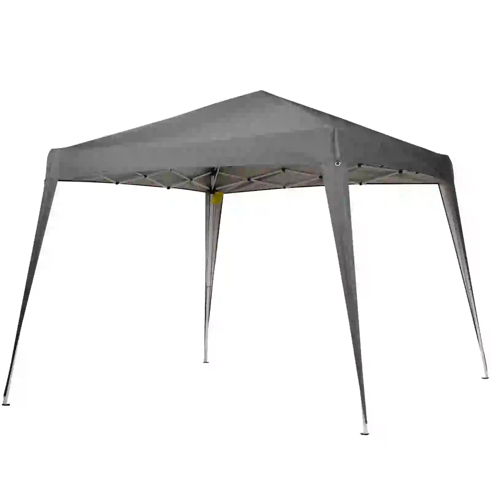 Tenda dobrável tenda com desenho pop up para jardim campismo festas eventos aço e oxford 2.4x2.4 m cinza