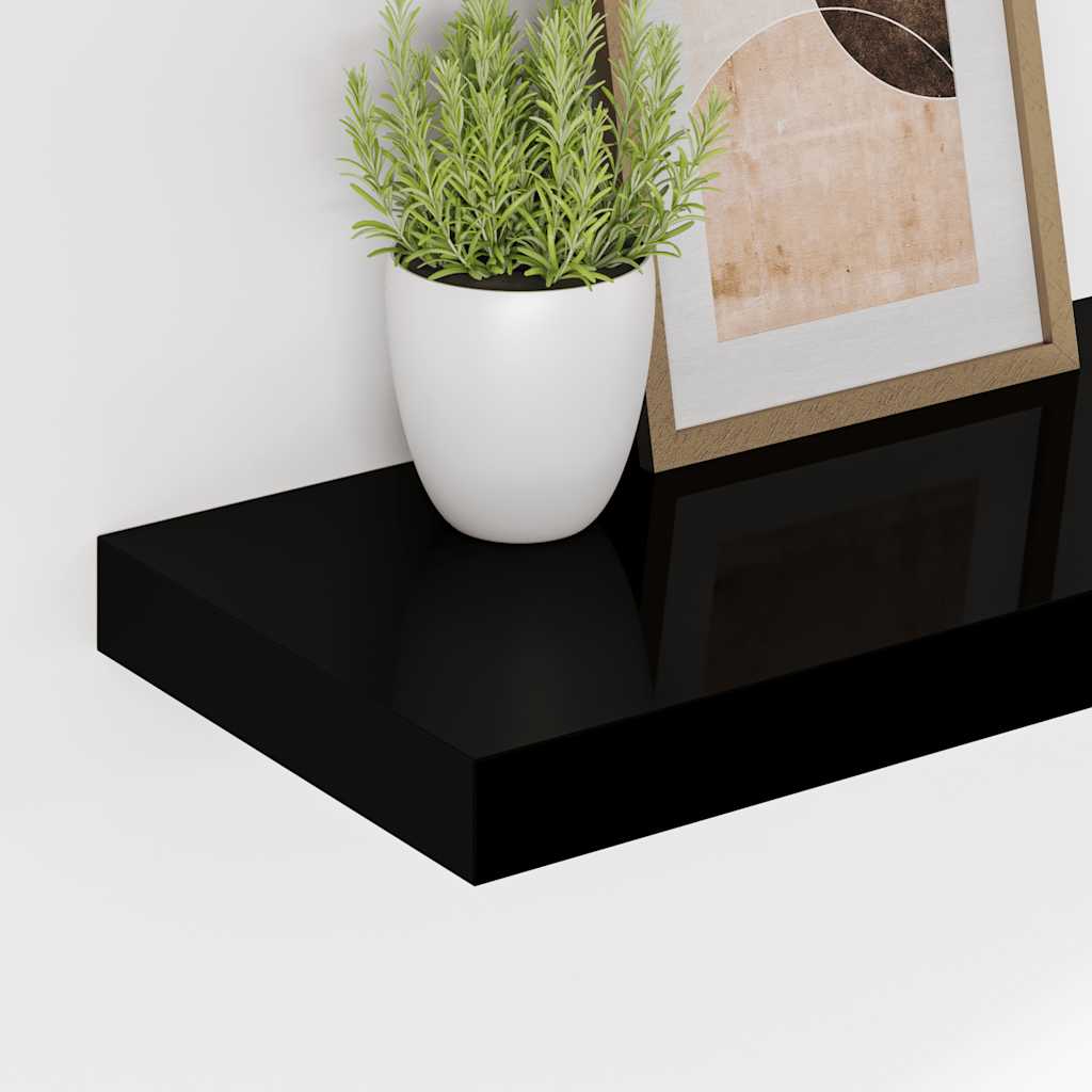 Prateleiras de parede suspensas 4 pcs 90x23,5x3,8cm MDF preto