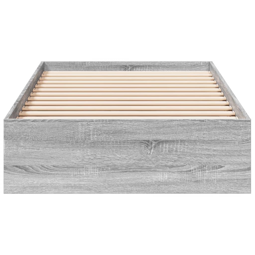 Estrutura de cama c/ gavetas derivados madeira cinza sonoma