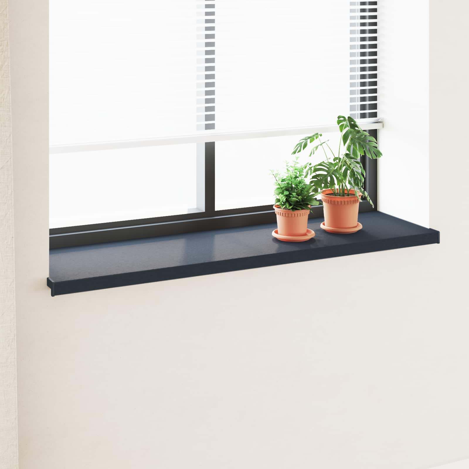 Soleira de janela antracite com veios de madeira PVC