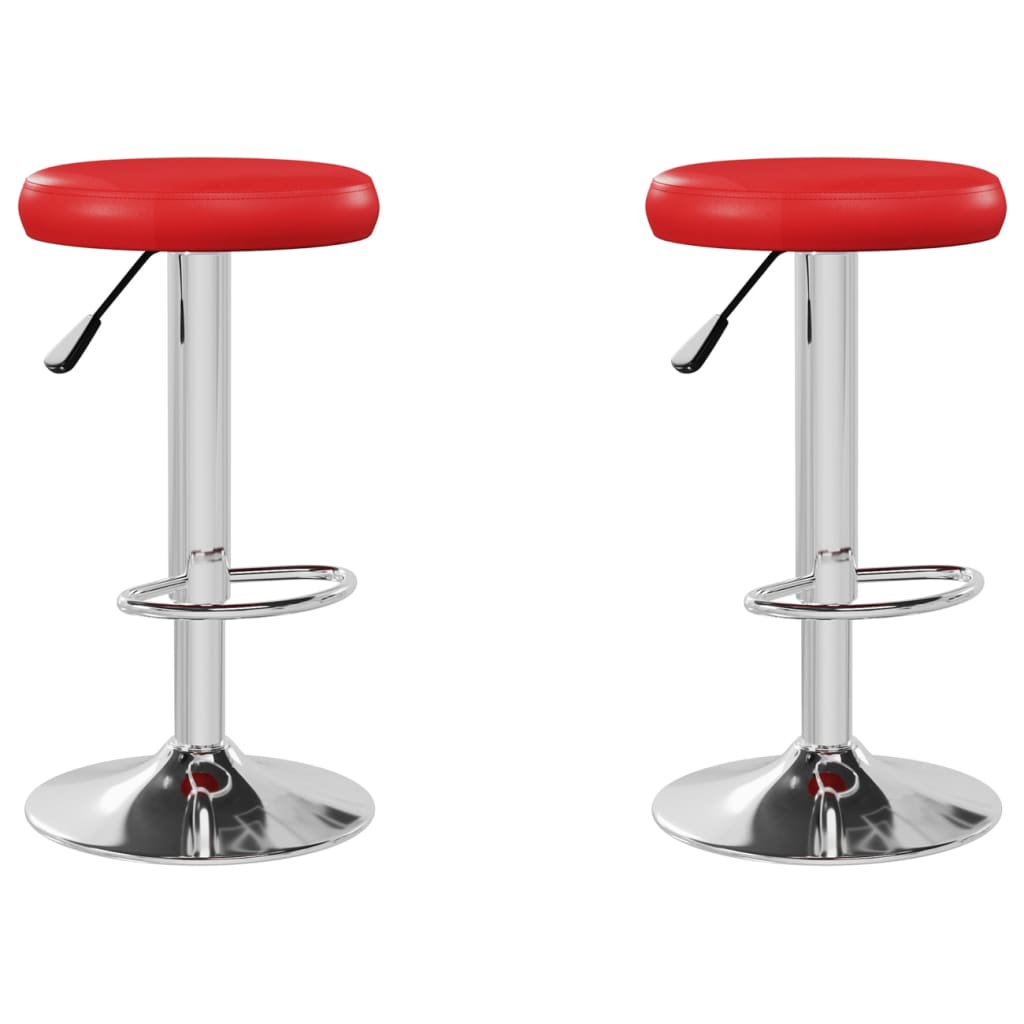 Bancos de bar 2 pcs couro artificial vermelho