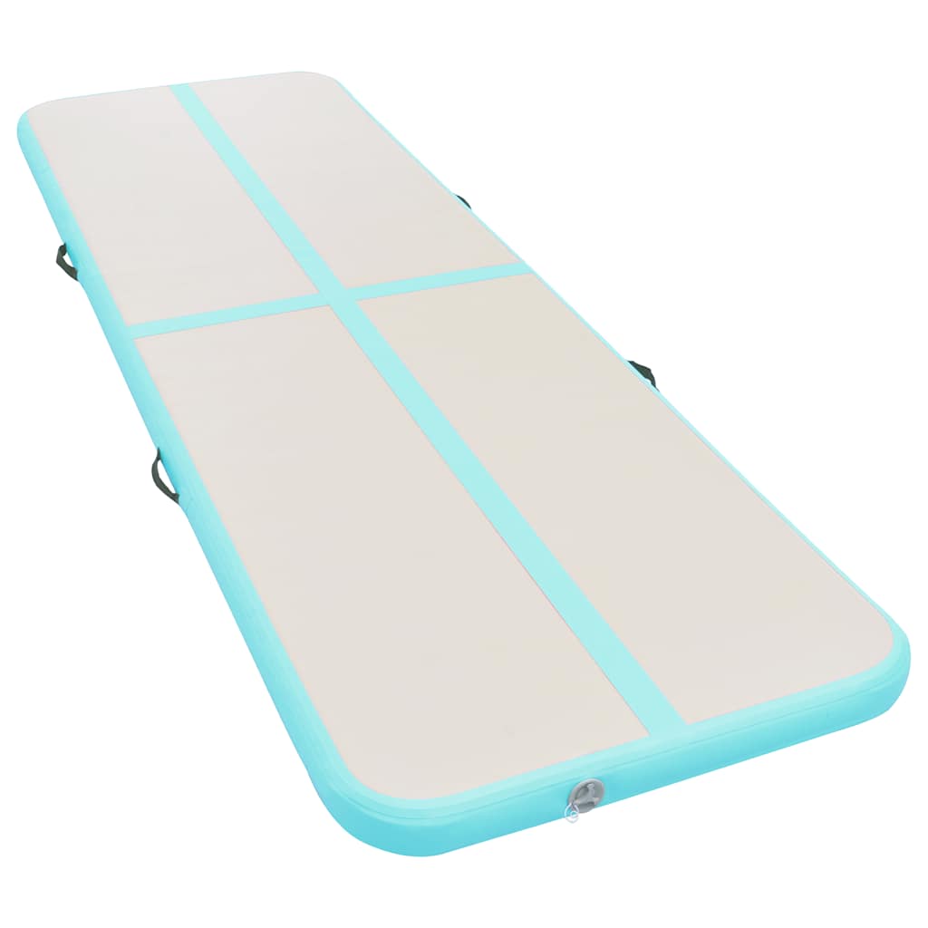 Colchão de ginástica insuflável c/ bomba 600x100x10cm PVC verde