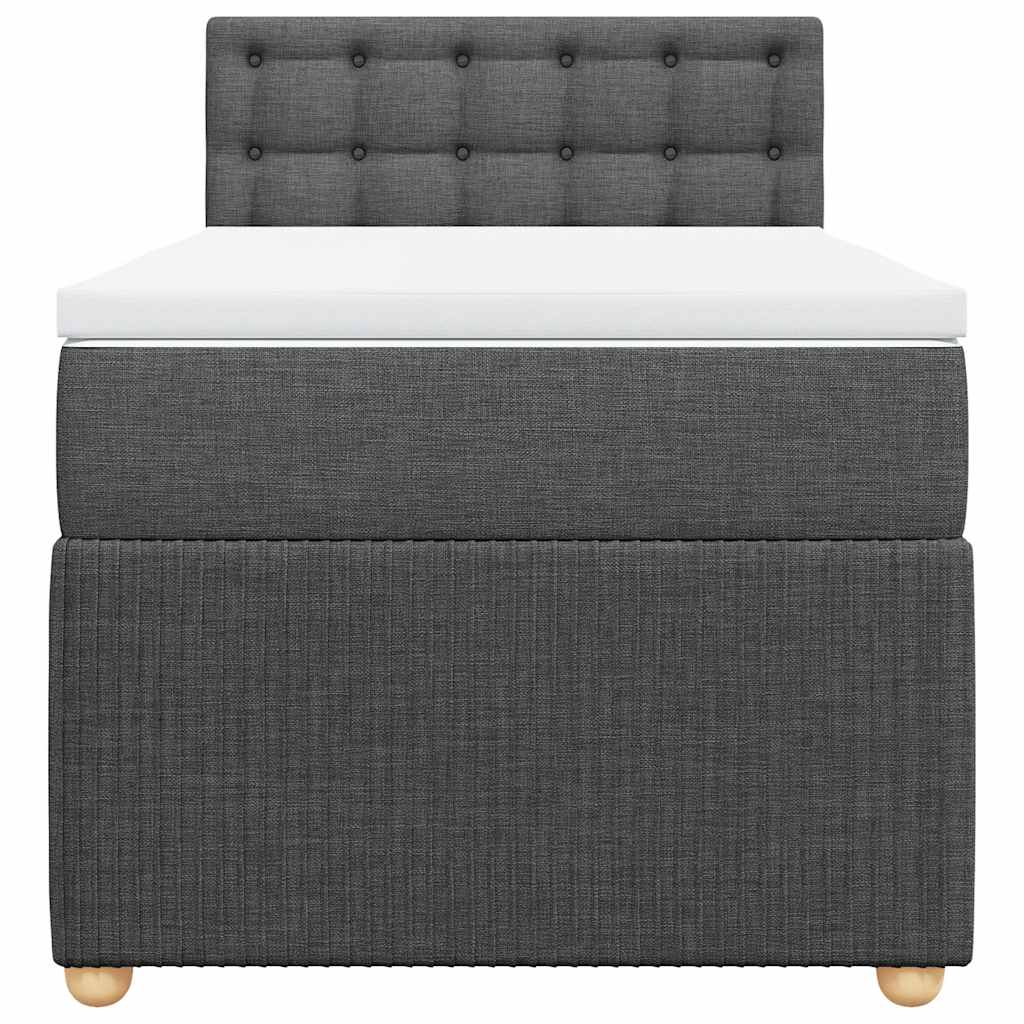 Cama com molas/colchão 80x200 cm tecido cinzento-escuro