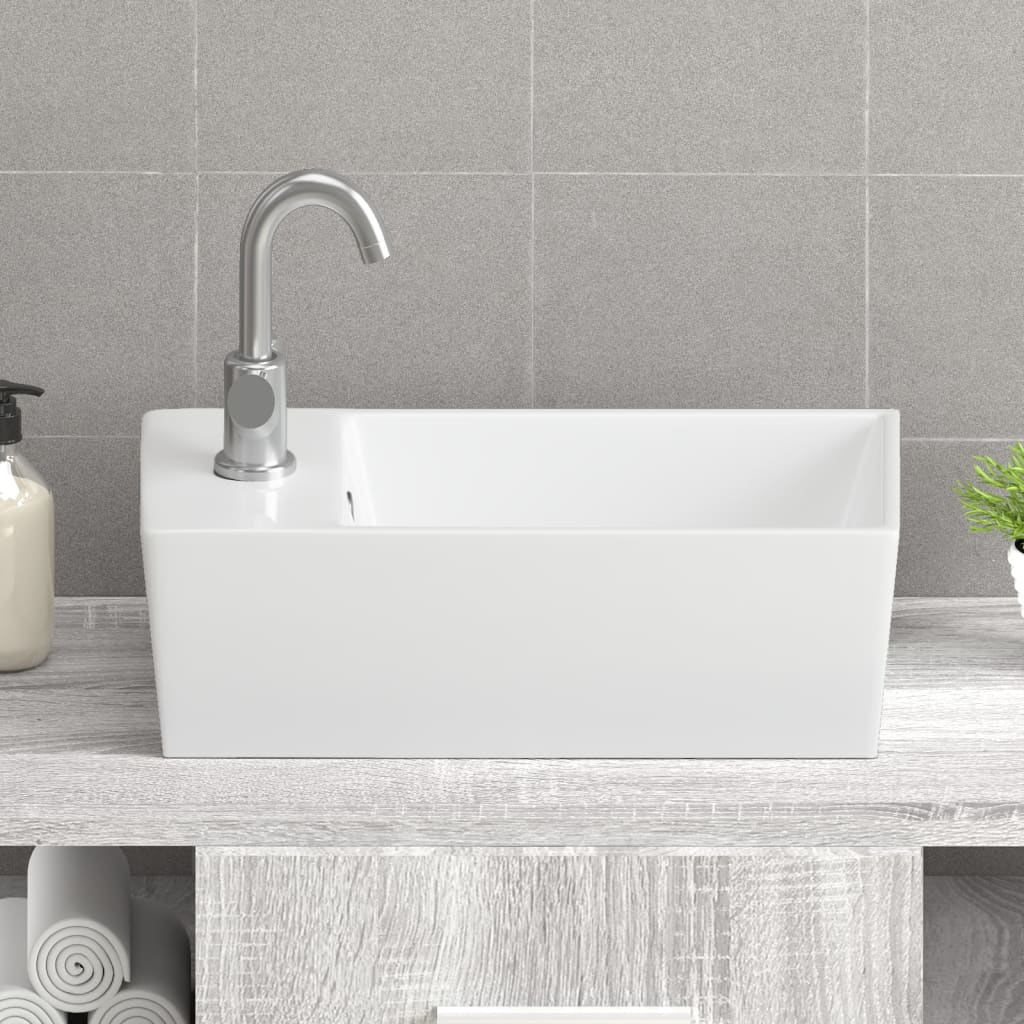 Lavatório 48x25x15 cm cerâmica branco