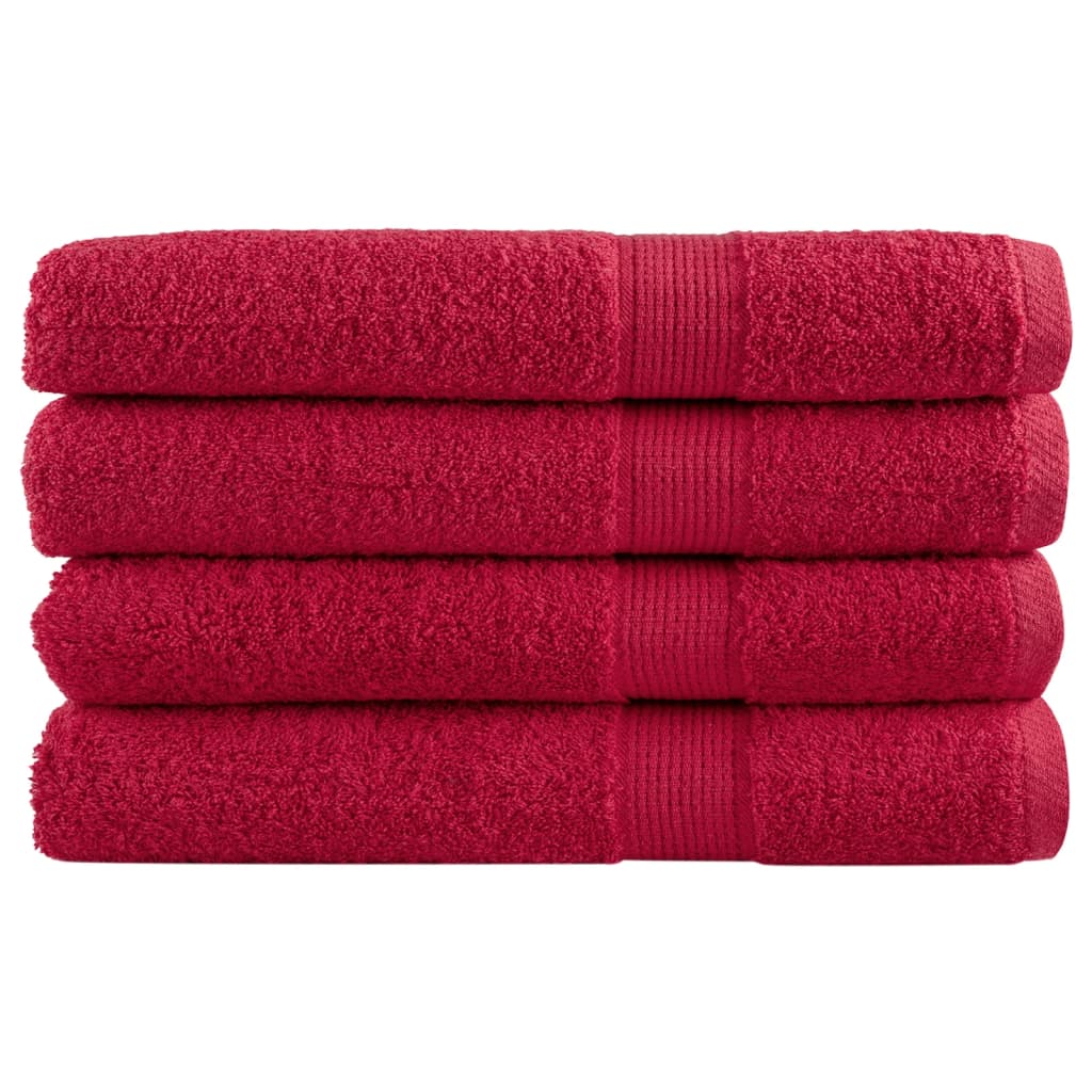 Toalhas de sauna premium solund 4pcs 80x200cm 600 gsm vermelho
