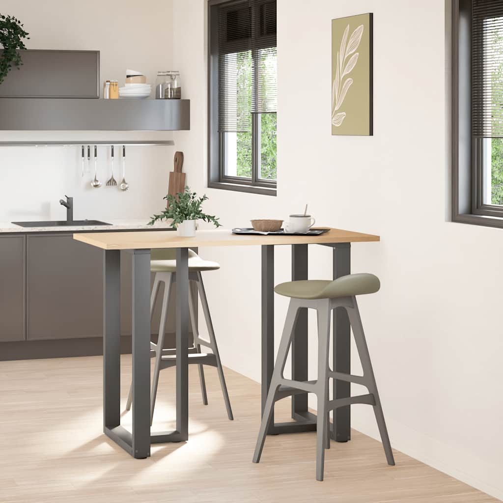 Pés para mesa de bar em forma de t, 2 peças, antracite, 60x35x(100-101) cm, aço