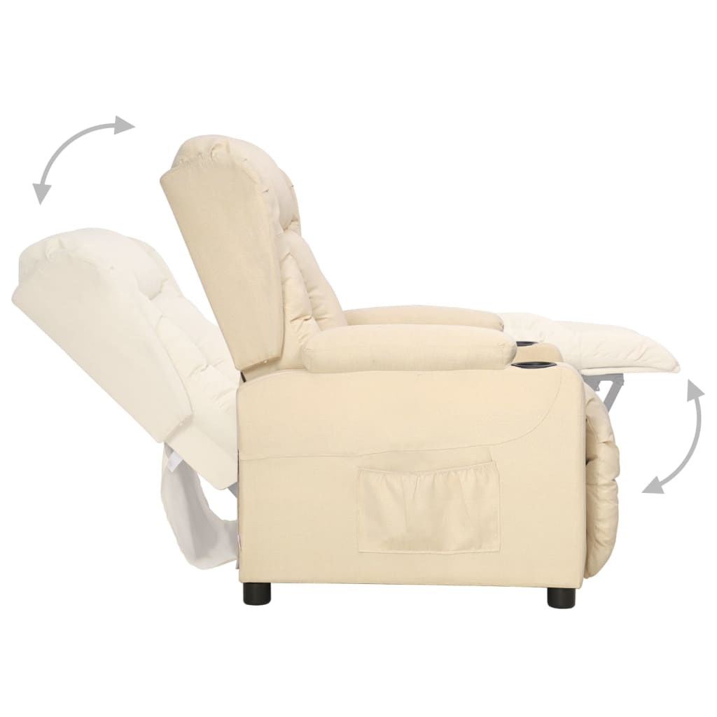 Poltrona reclinável tecido cor creme