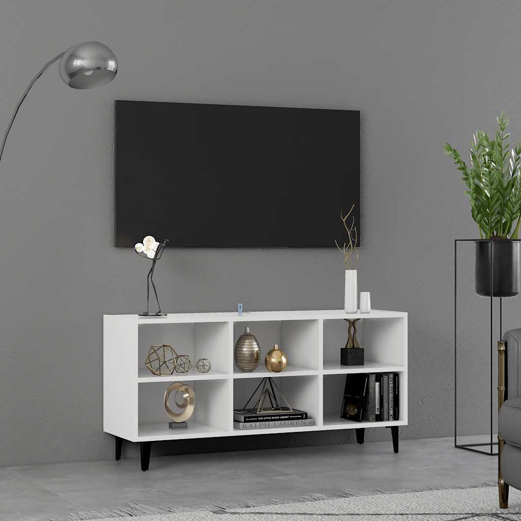 Móvel de TV com pernas em metal 103,5x30x50 cm branco