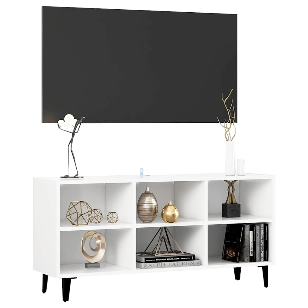 Móvel de TV com pernas em metal 103,5x30x50 cm branco