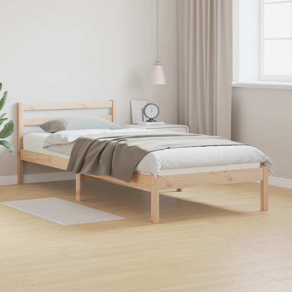 Estrutura da cama com cabeceira castanho 215,5 x 85,5 x 69,5 cm