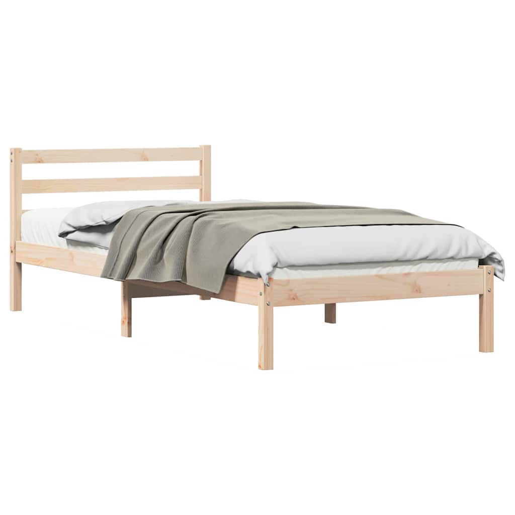 Estrutura da cama com cabeceira castanho 215,5 x 85,5 x 69,5 cm