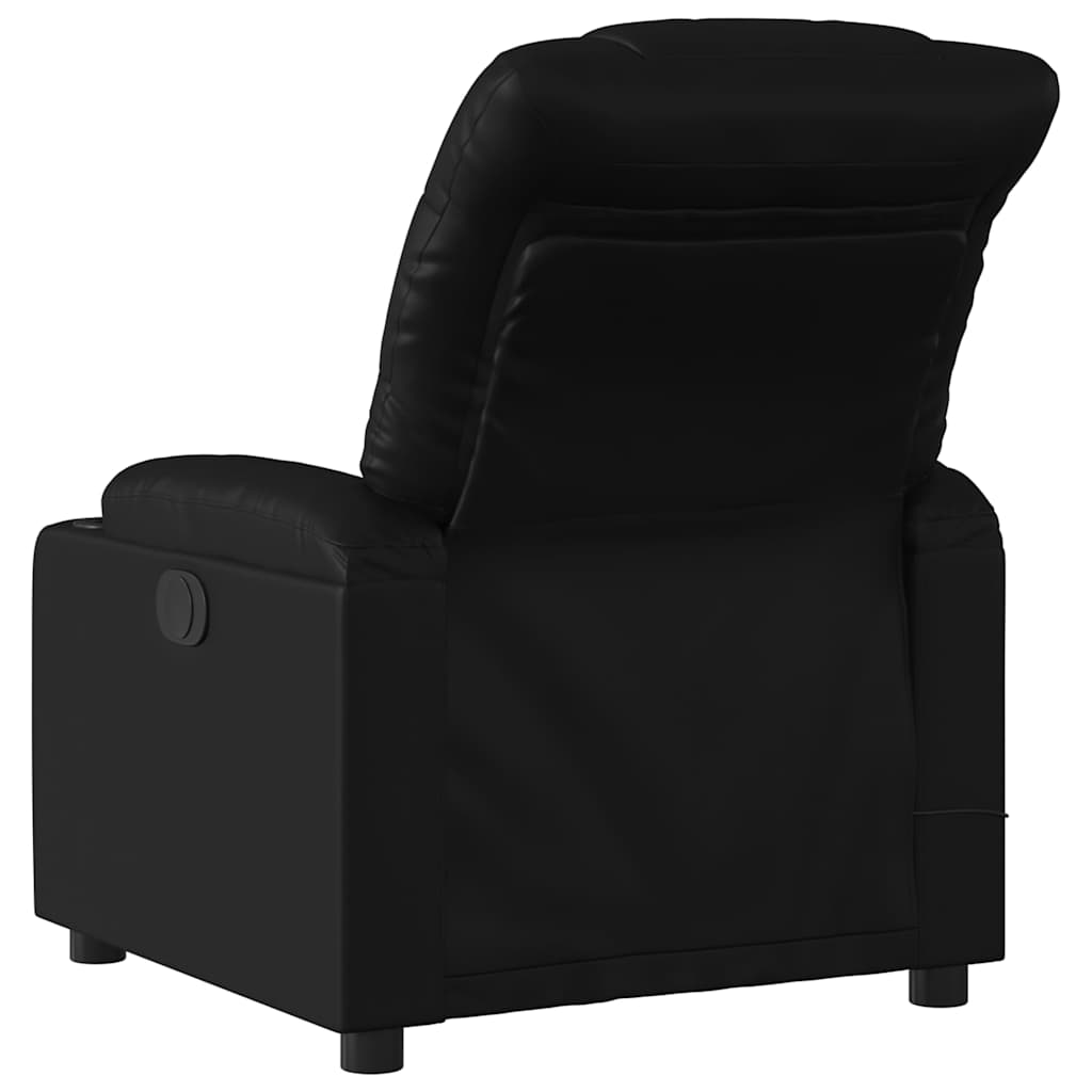 Poltrona de massagem reclinável em couro sintético preto