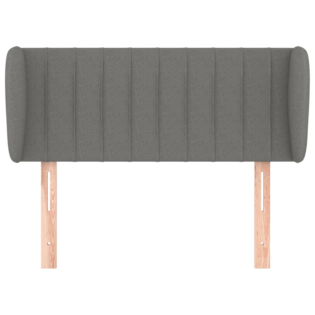 Cabeceira de cama c/ abas tecido 93x23x78/88 cm cinzento-escuro