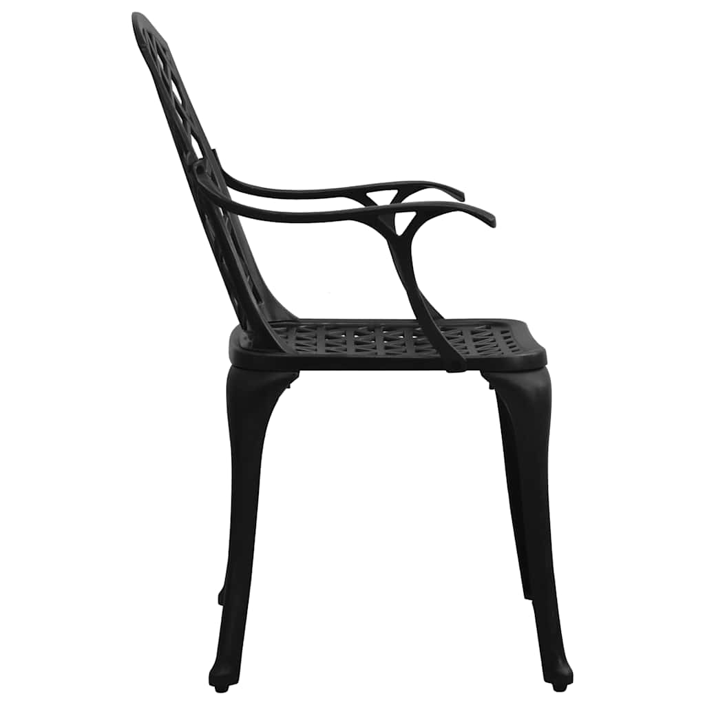 Cadeiras de jardim 4 pcs alumínio fundido preto