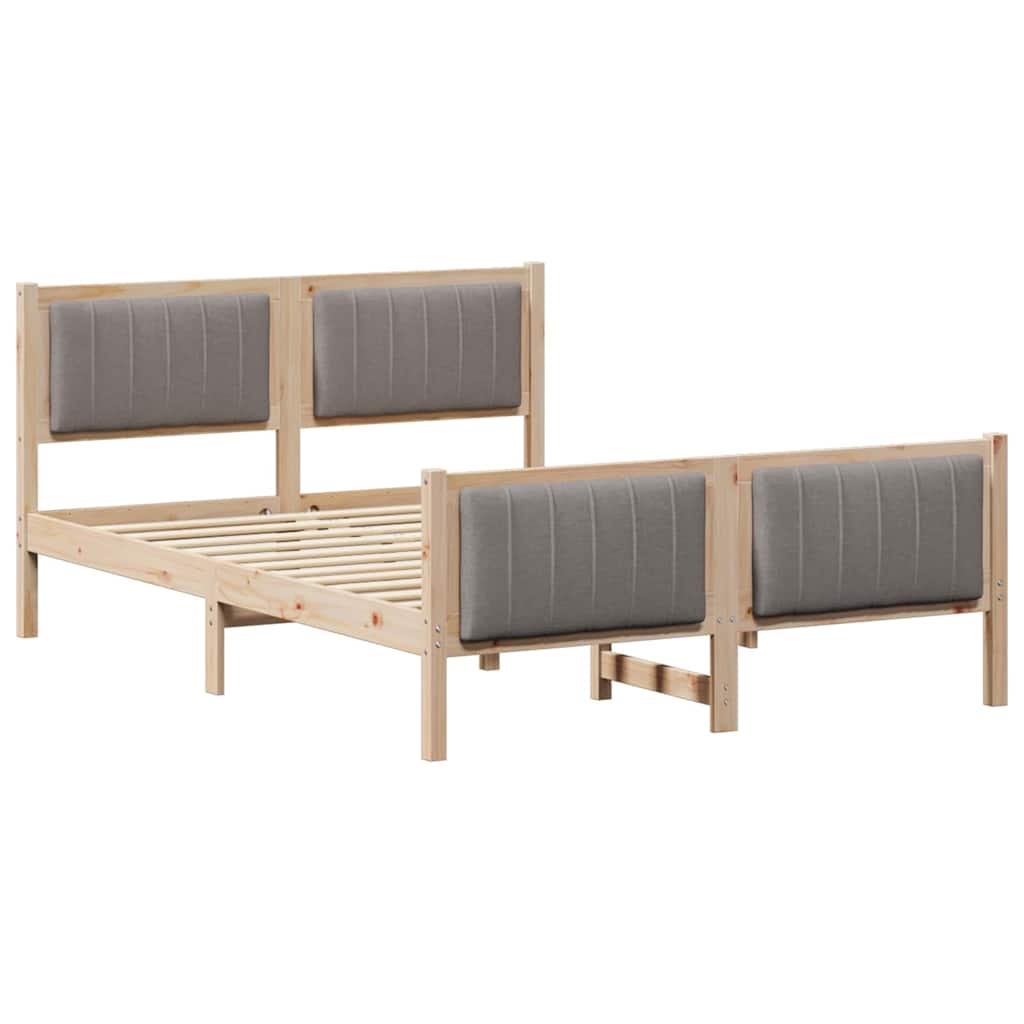 Estrutura da cama com cabeceira marrom e taupe 135 x 190 cm