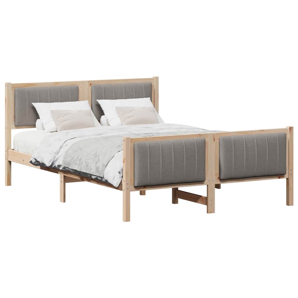Estrutura da cama com cabeceira marrom e taupe 135 x 190 cm