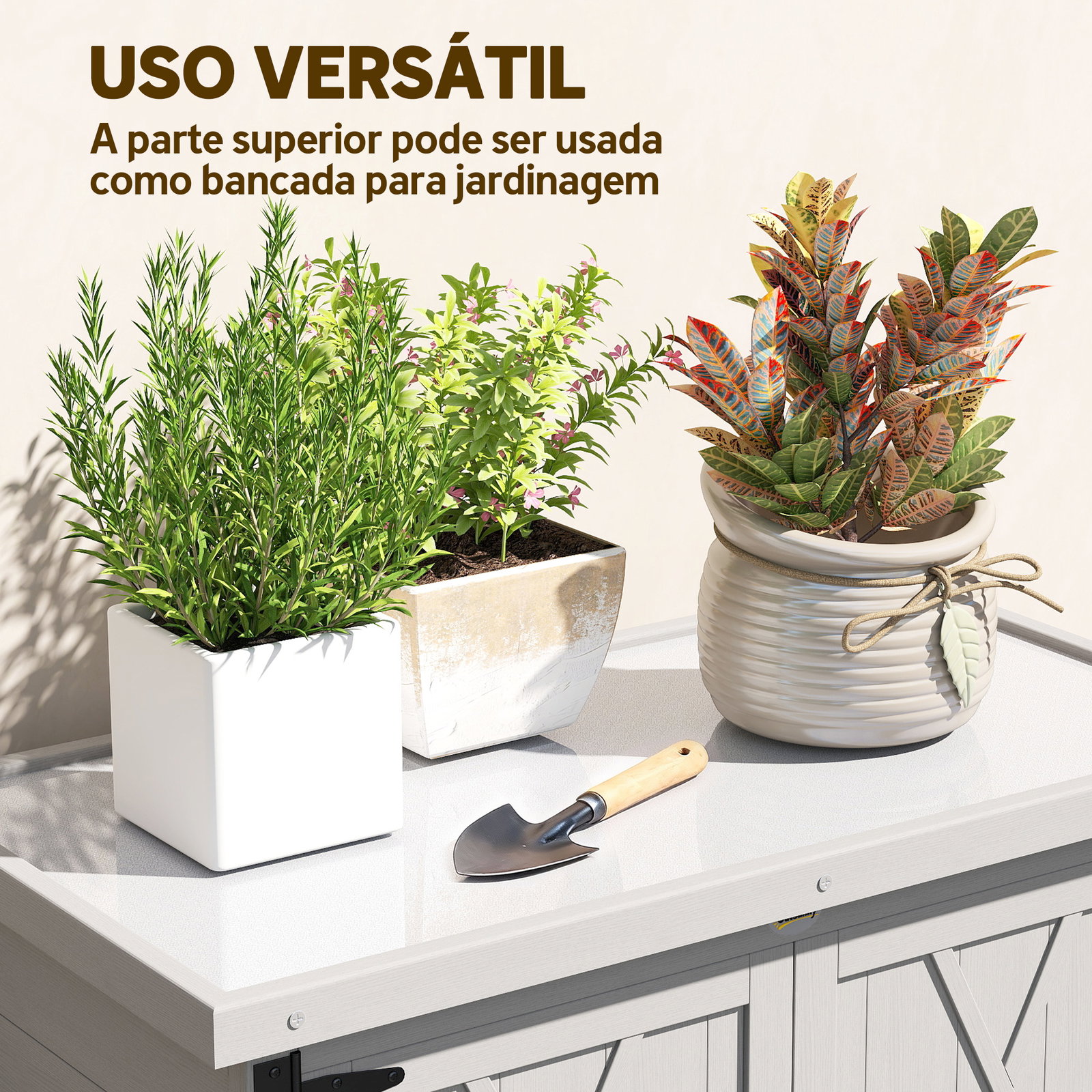 Armário de jardim de madeira 75x40x90 cm armário para armazenamento de ferramentas com 4 prateleiras 2 portas cinzento