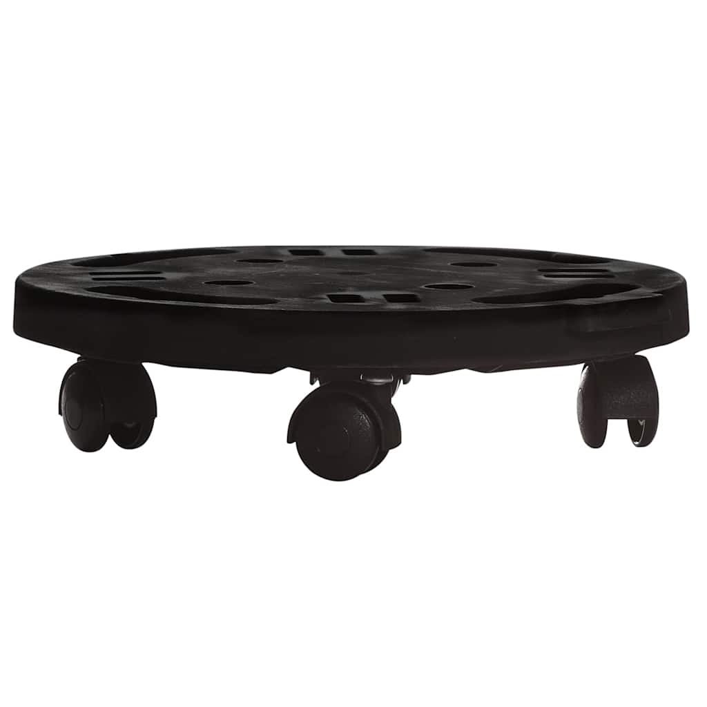 Carrinhos de plantas c/ rodas 5 pcs diâmetro 30 cm 170 kg preto
