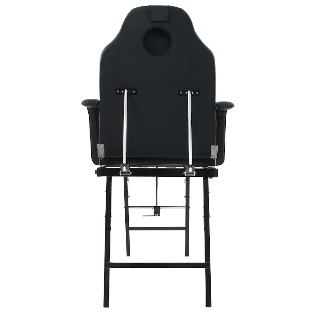 Cadeira esteticista portátil couro artificial 185x78x76cm preto