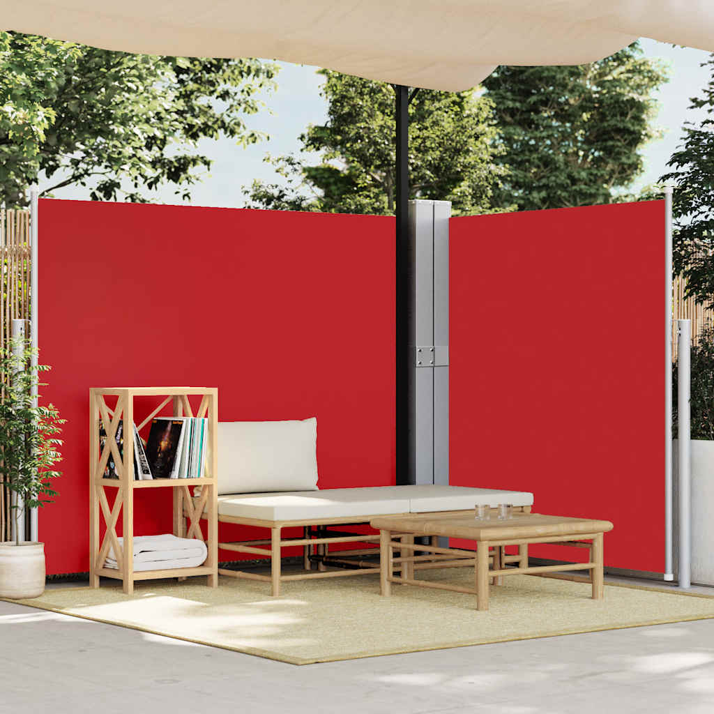 Toldo lateral retrátil para pátio 170x1200 cm vermelho