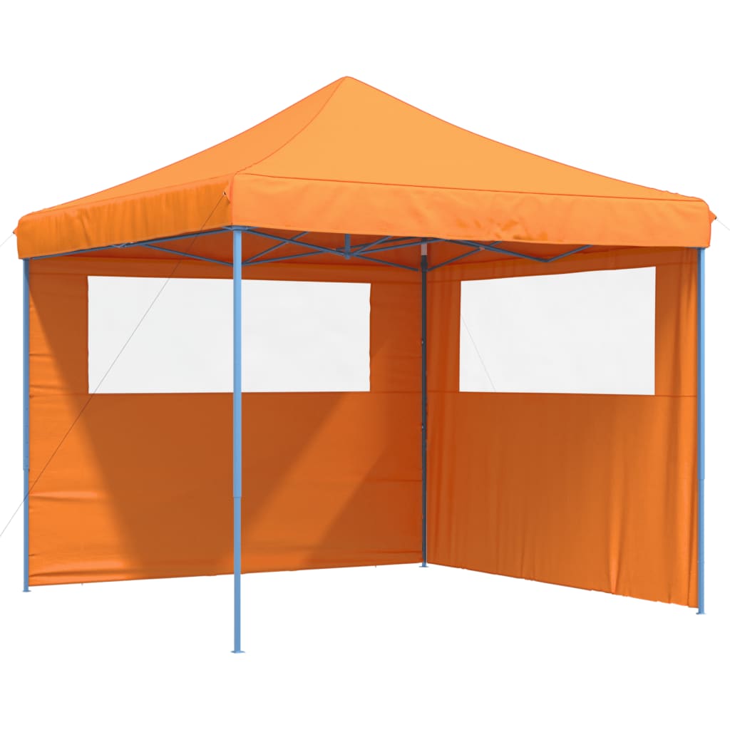 Tenda para festas pop-up dobrável c/ 2 paredes laterais laranja