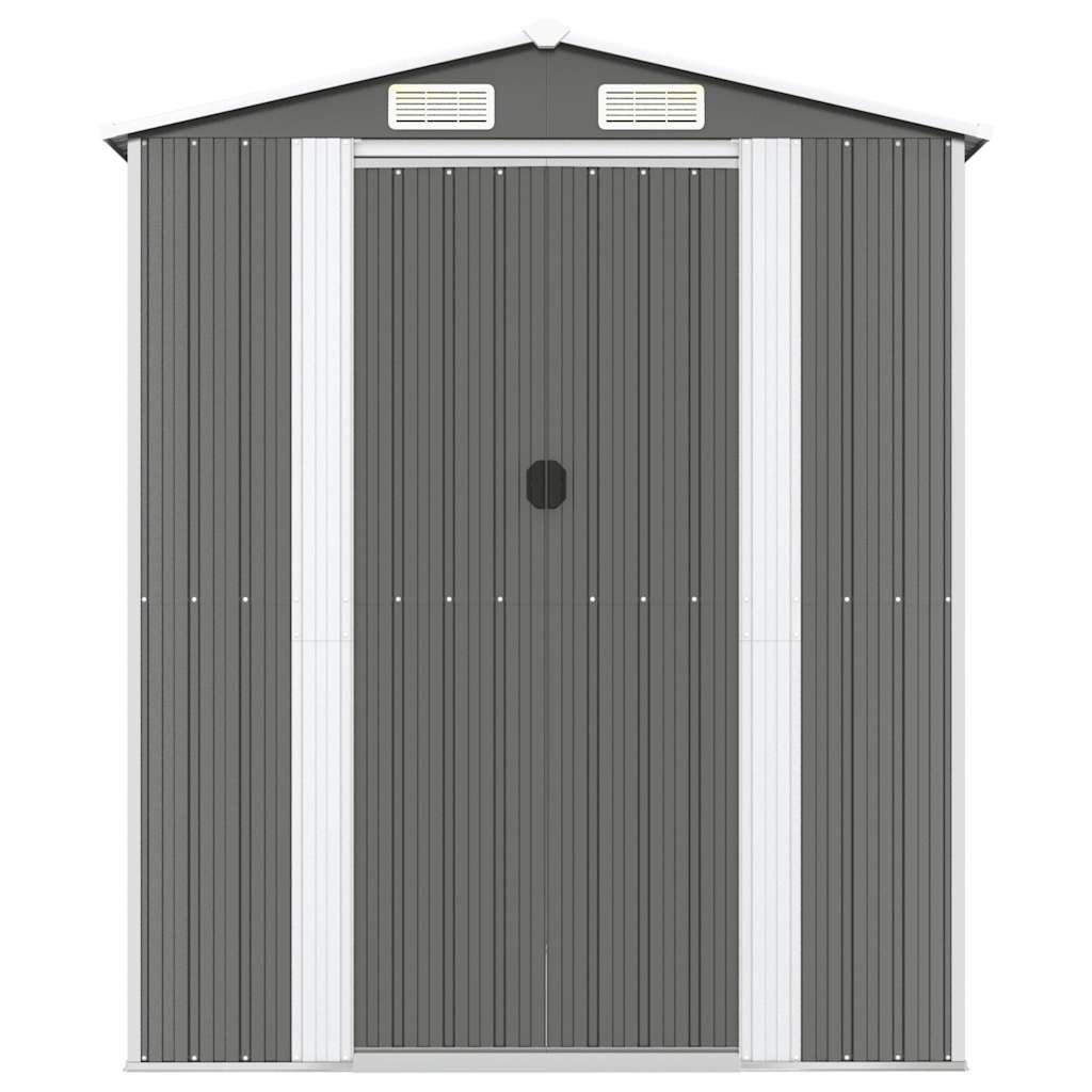 Abrigo de jardim 192x440x223 cm aço galvanizado cinzento-claro