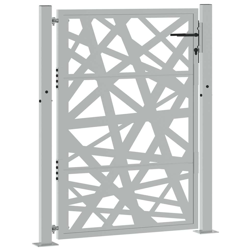 Portão de jardim 100x125 cm em aço resistente às intempéries com design leve