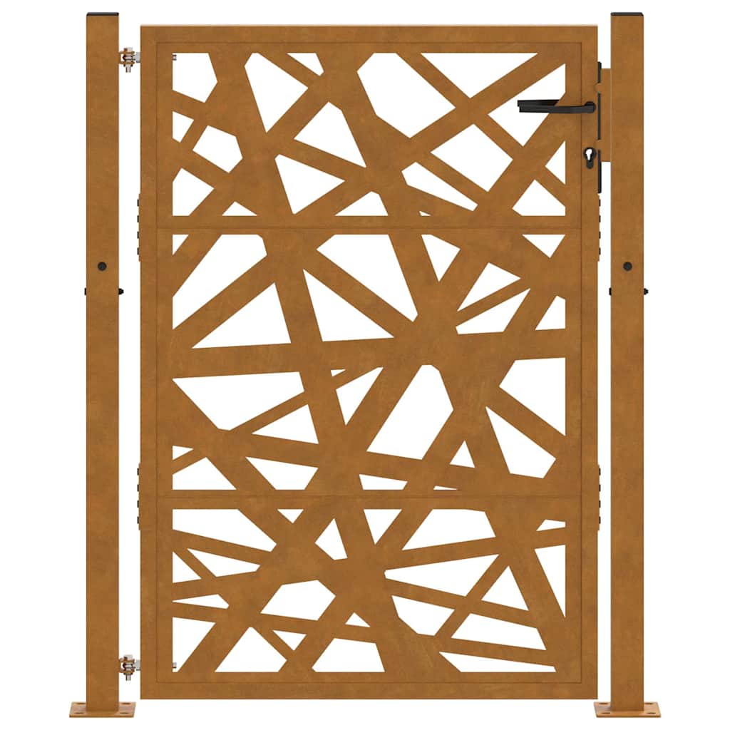 Portão de jardim 100x125 cm em aço resistente às intempéries com design leve