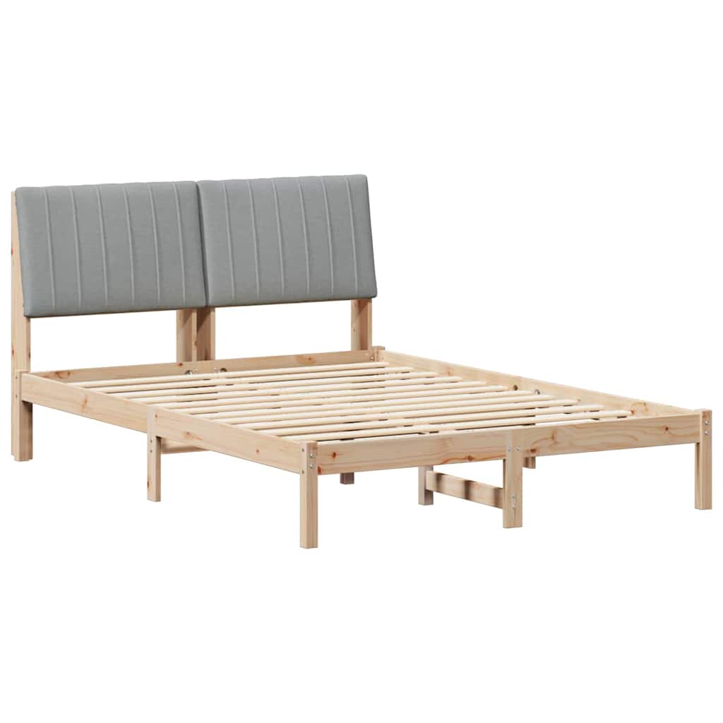 Estrutura da cama com cabeceira castanho 135 x 190 cm