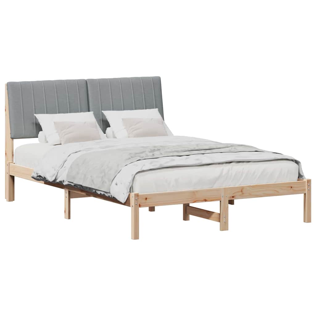 Estrutura da cama com cabeceira castanho 135 x 190 cm