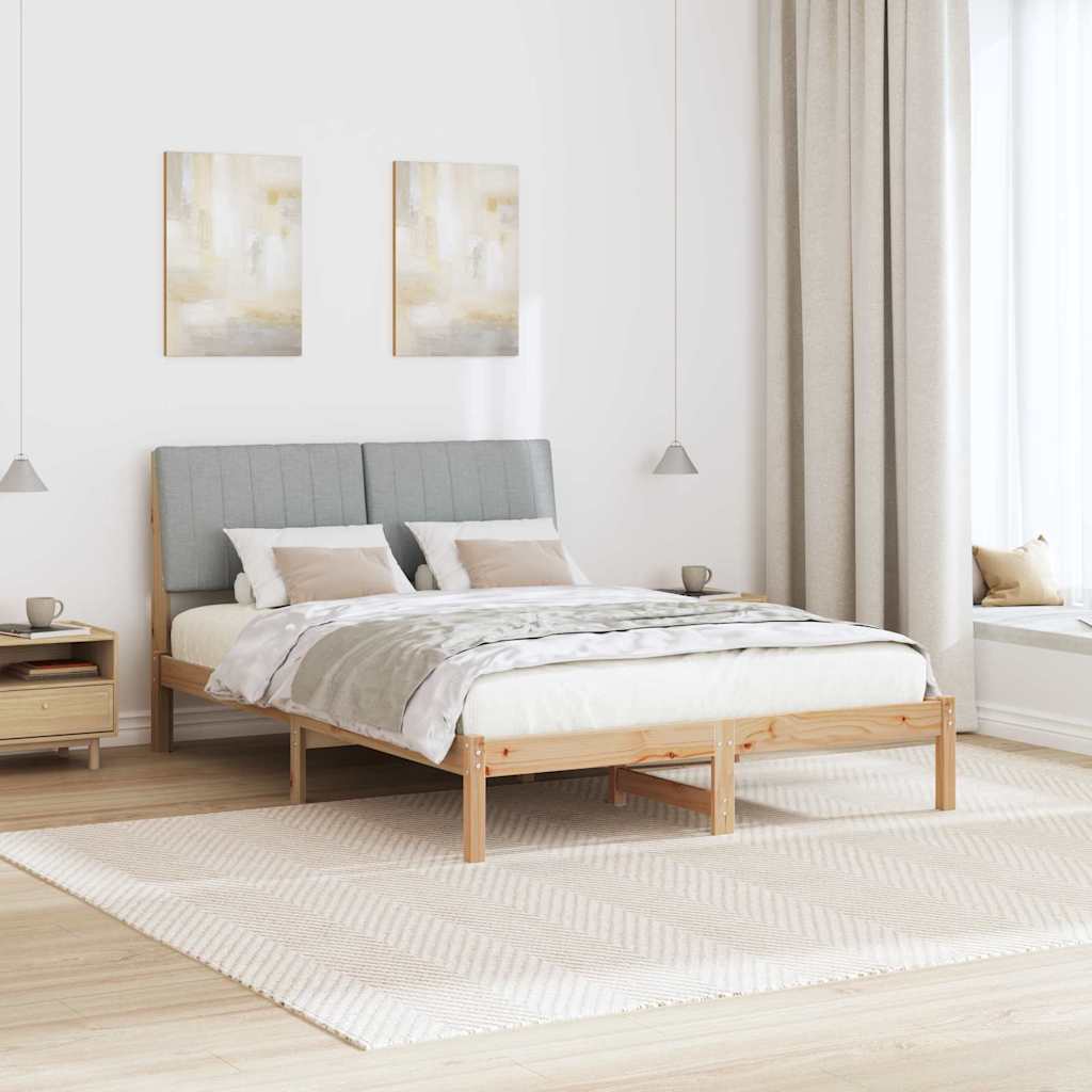 Estrutura da cama com cabeceira castanho 135 x 190 cm
