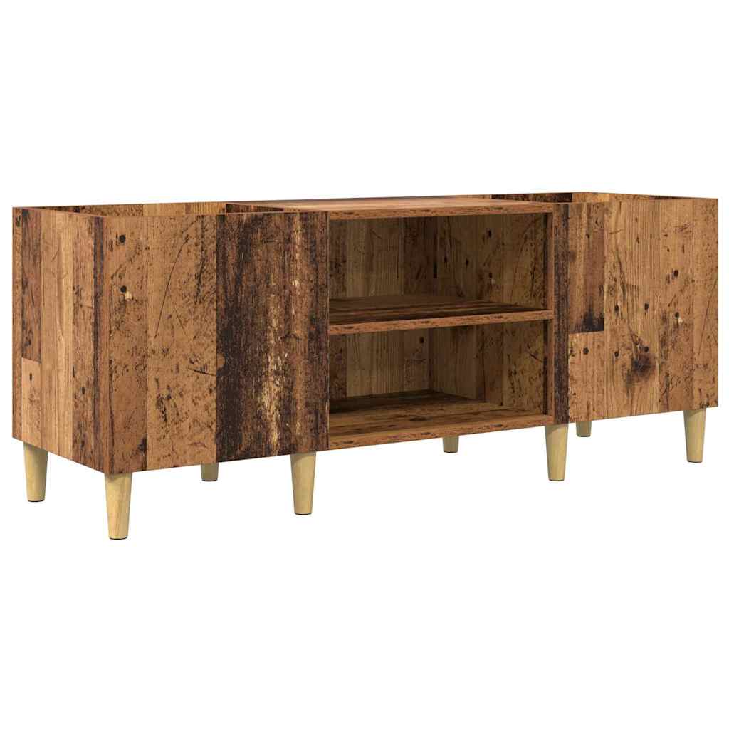 Armário para discos de vinil 121 x 38 x 48 cm madeira antiga