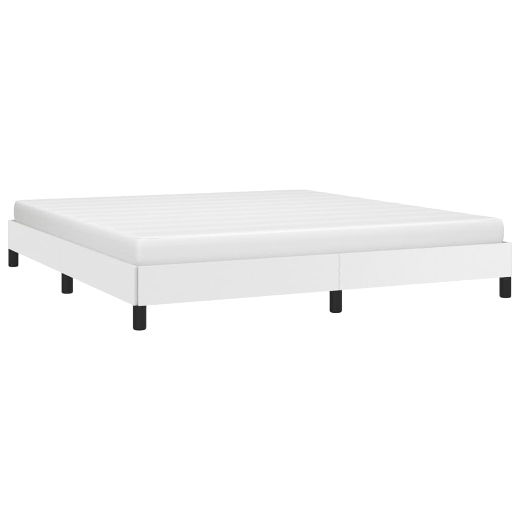 Estrutura de cama 160x200 cm couro artificial branco