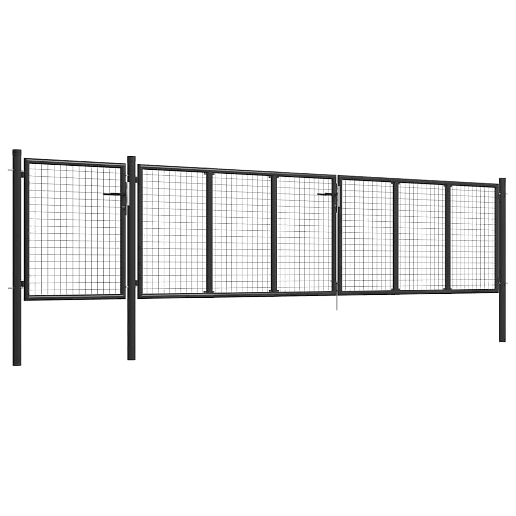 Portão de jardim 500x75 cm aço antracite