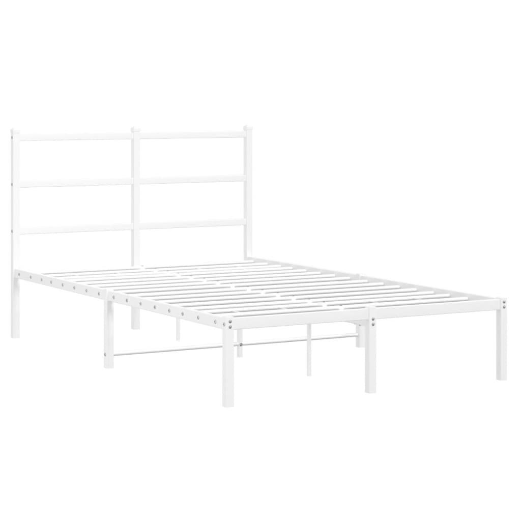 Estrutura de cama com cabeceira 120x200 cm metal branco
