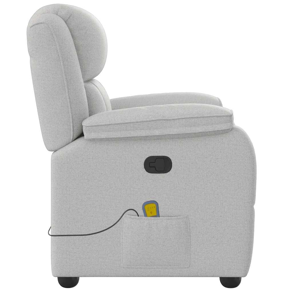 Cadeira de massagem reclinável tecido cinzento