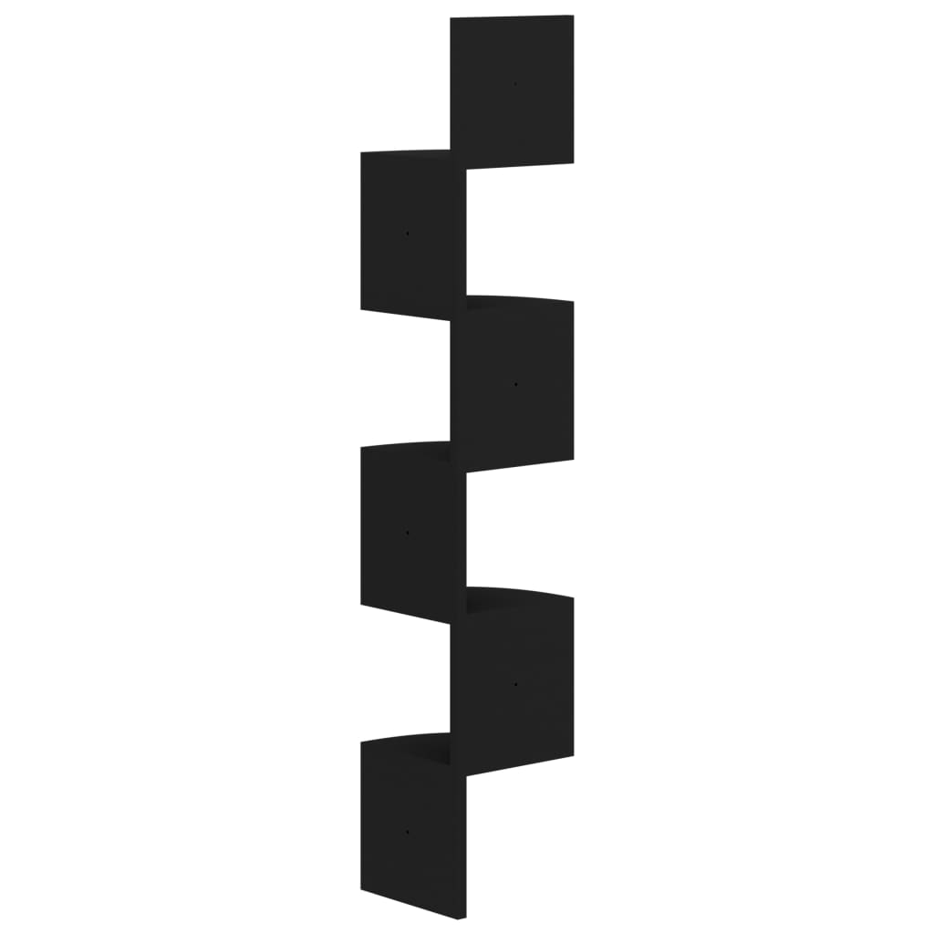 Estante de canto p/ parede derivados de madeira preto