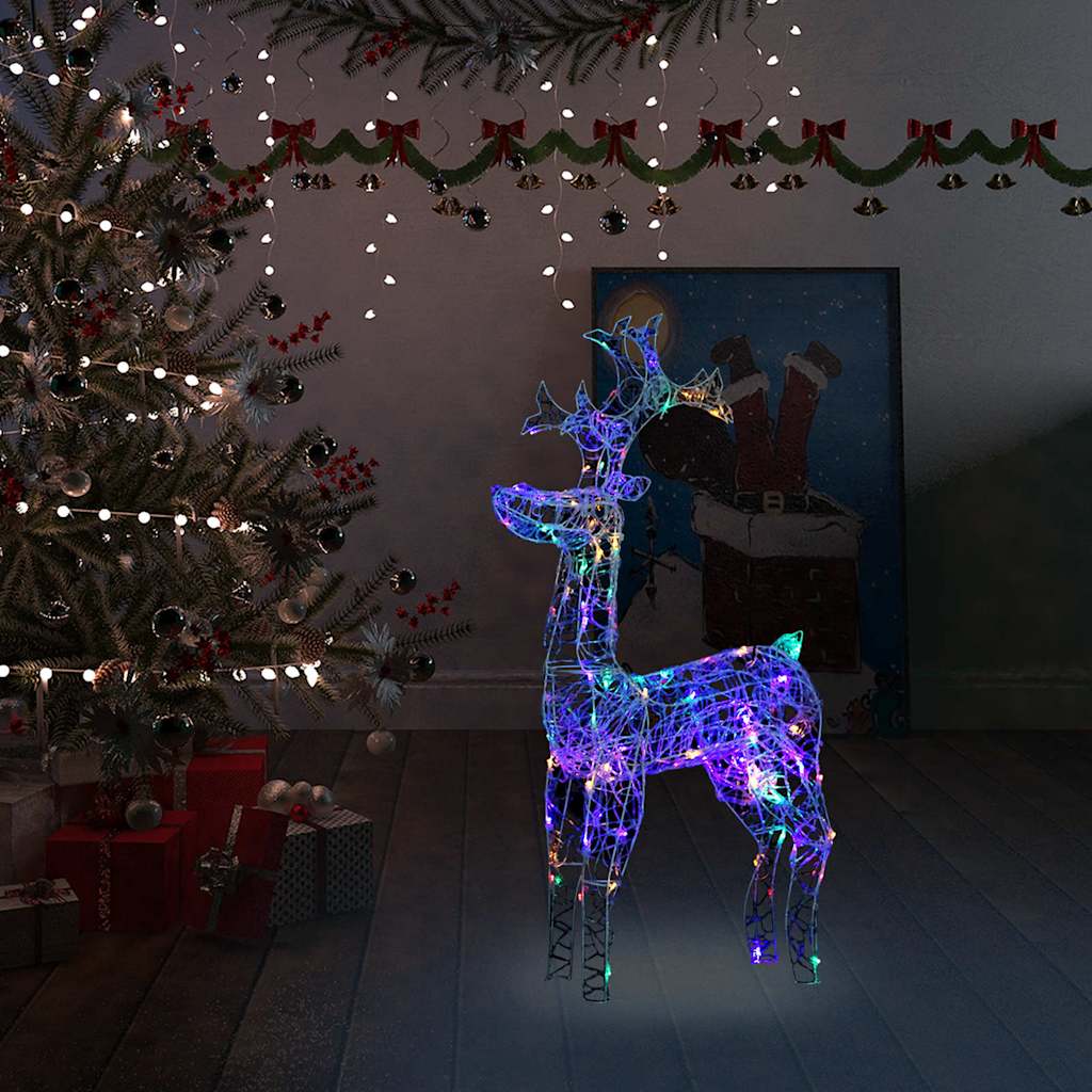 Rena decorativa de natal 90 luzes LED 60x16x100 cm acrílico