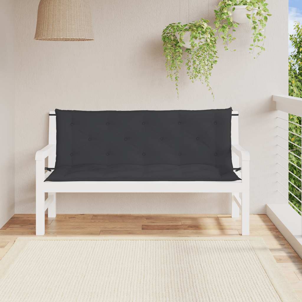 Almofadão banco de jardim 150x(50+50)x7cm tecido oxford preto