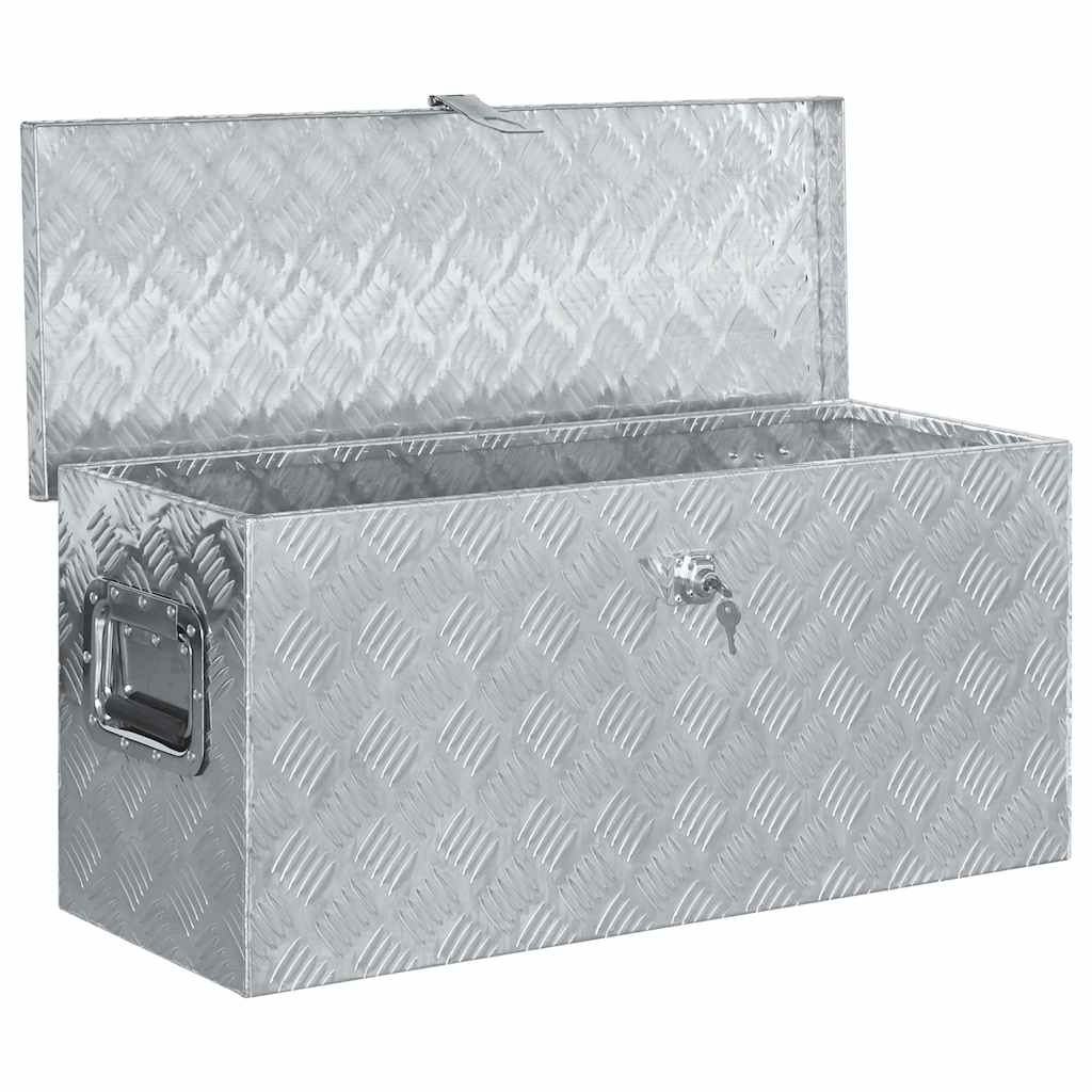 Caixa de alumínio 80x30x35 cm prateado