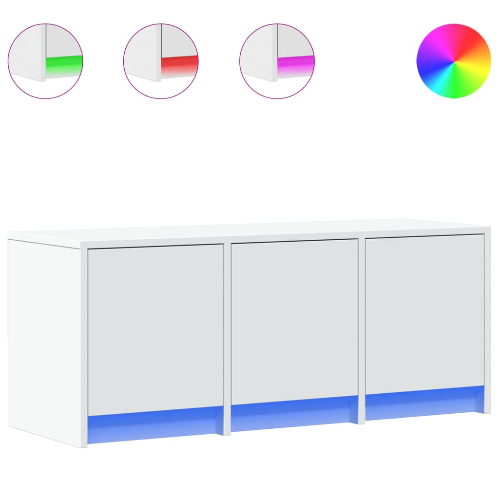 Móvel de TV com luzes LED derivados de madeira branco