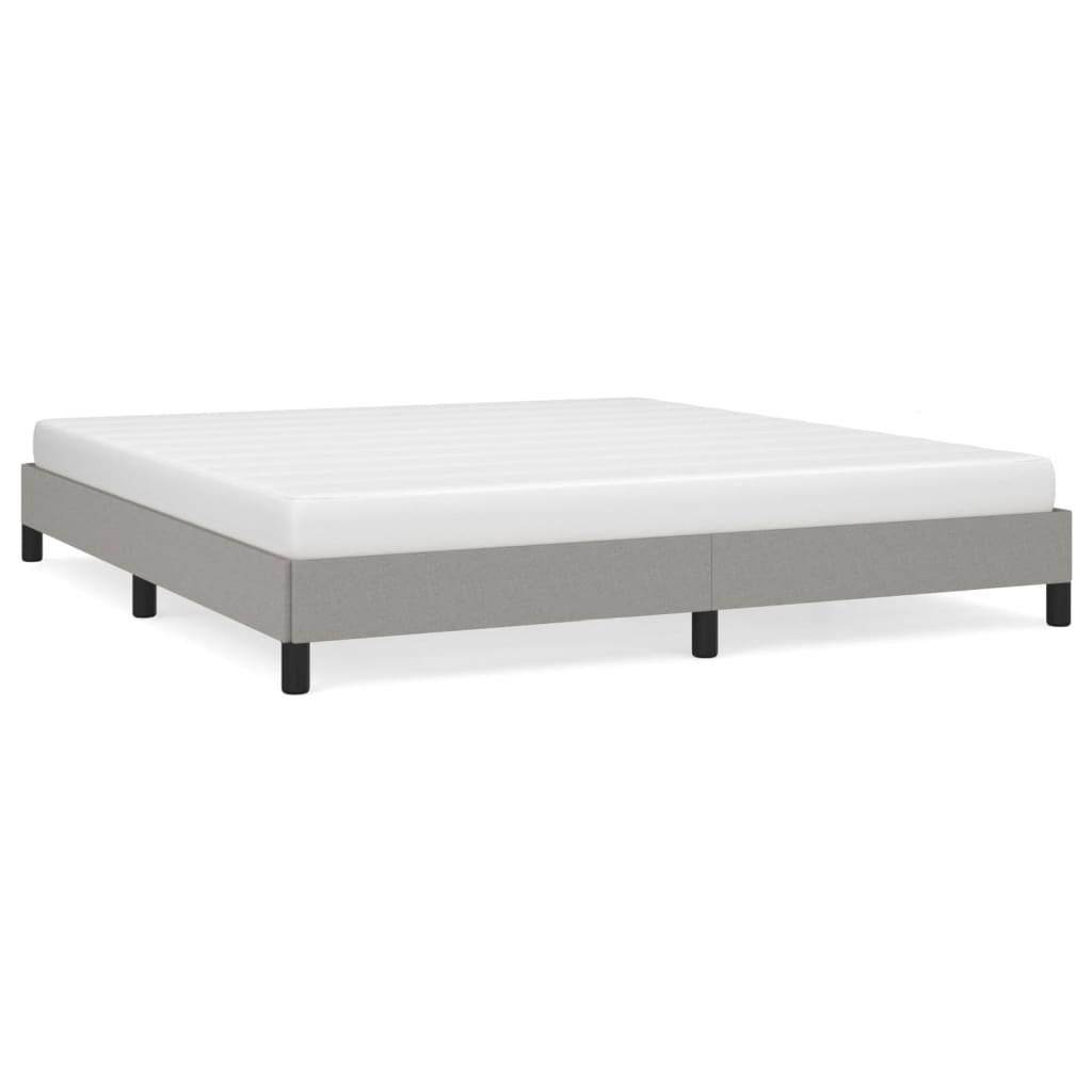 Estrutura de cama sem colchão 180x200 cm tecido cinzento-claro