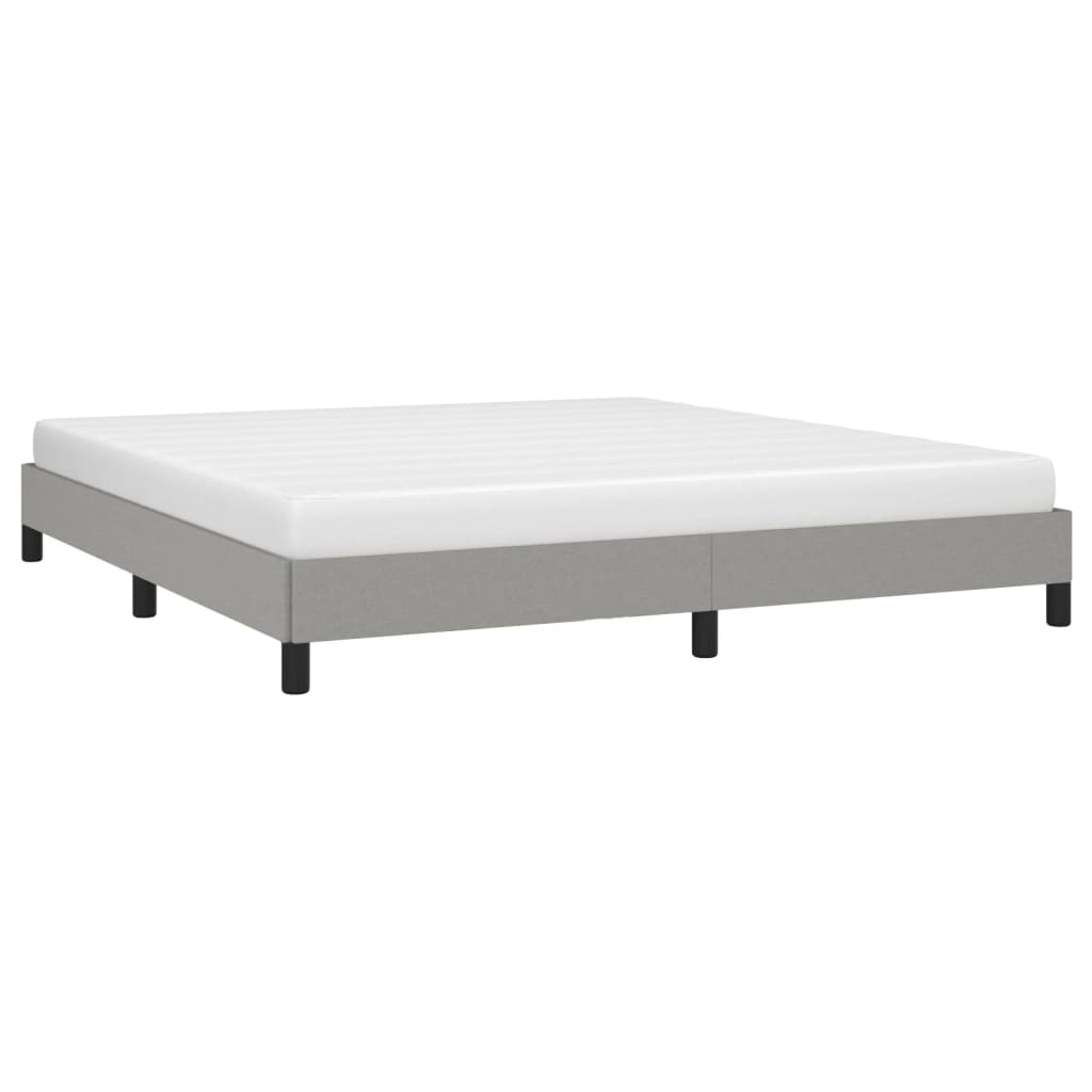 Estrutura de cama sem colchão 180x200 cm tecido cinzento-claro