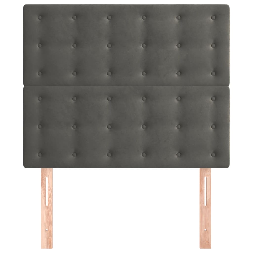 Cabeceira cinza escuro 90x5x118/128 cm veludo